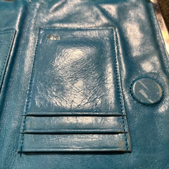 HOBO International Lauren Clutch Leather Wallet - Turquoise - Picture 6 of 9
